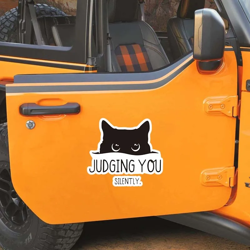 Peeking Curious Black Cat With Words 