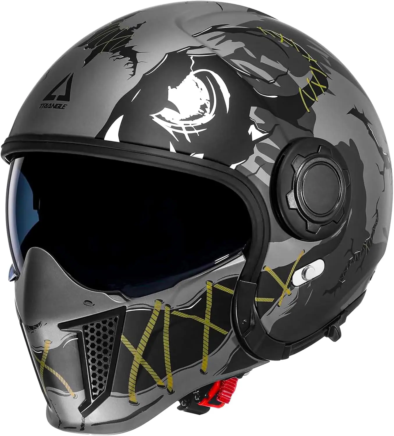 

Full Face Motorcycle Helmets Off-Road Motocross Helmet for Men Women Dual Visor with Internal Tinted Sunshield Open Face 3/4 Adu