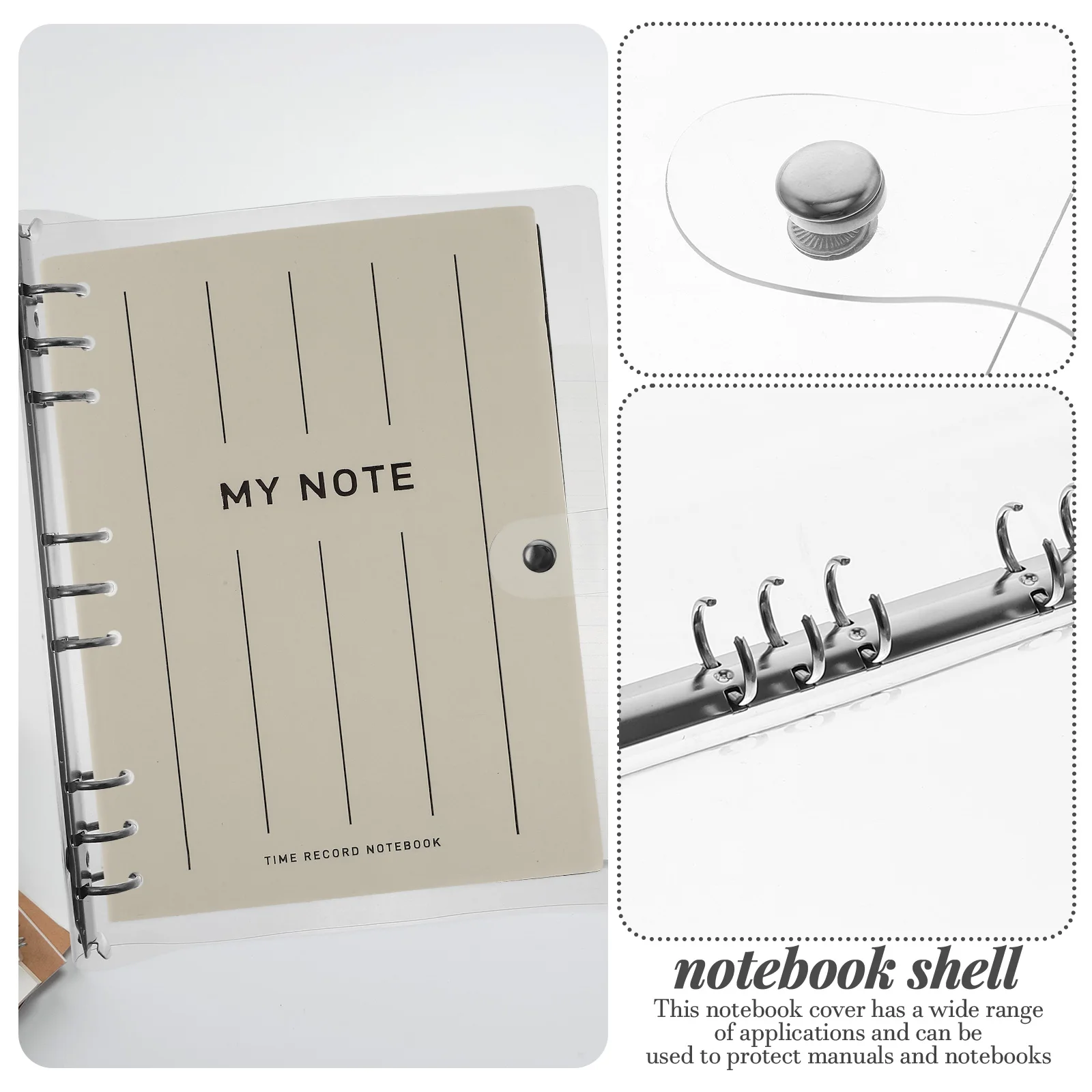 

Plastic B5 Binder Cover 9 Ring Notebook Shell Cute Binders School Office Supplies Clear Design Easy Use Protect Manuals Gifts