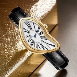New Irregular Creative Crash Melt Twist Y2K Watch Men's Fashion Trendy Retro Advanced Ins Design Wristwatch for Men reloj hombre