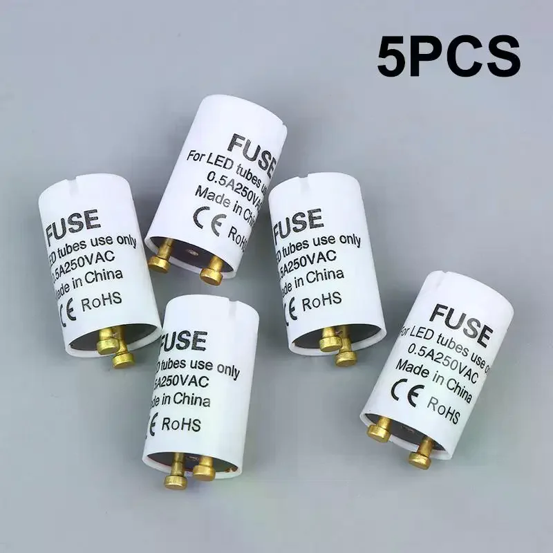 Starter T8 LED 5pcs/lot LED Sterter T8 LED 0.5A/250V HRC Type Fuse CE RoHS Compliant LEDT8 Fuse Starter
