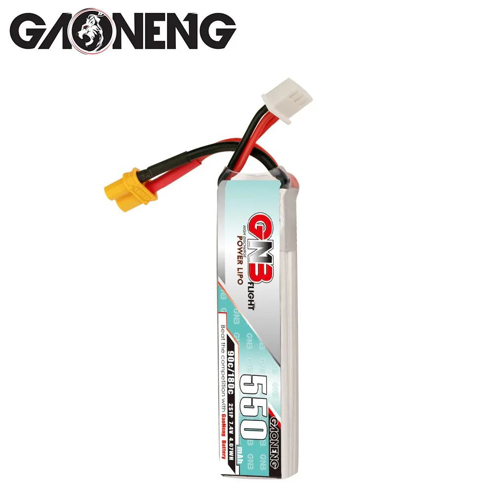 Upgrade Max 180C GNB 2S 7.4V 550mAh LiPo Battery For TINY8X Blade Inductrix Quadcopter Helicopter FPV Drone Beta75S 120S Parts