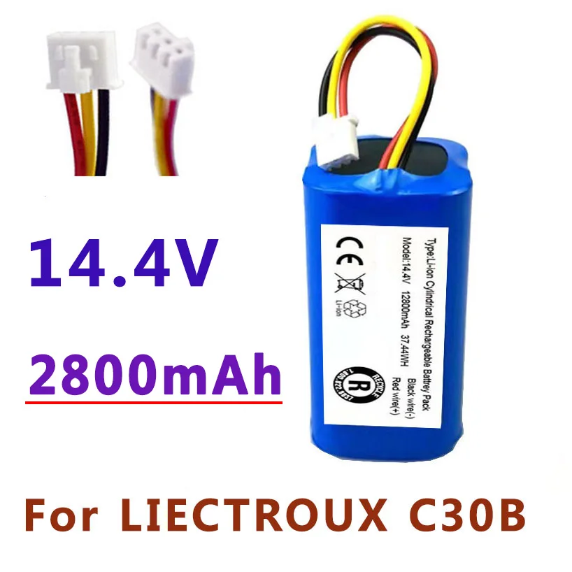 

100%.Original.(For C30B).Battery.For.Lirctroux.C30B.Robot.Vacuum.Cleaner.14.4V. 2800mAh,/8800mAh/9900mAh/12800mah Lithium Cell