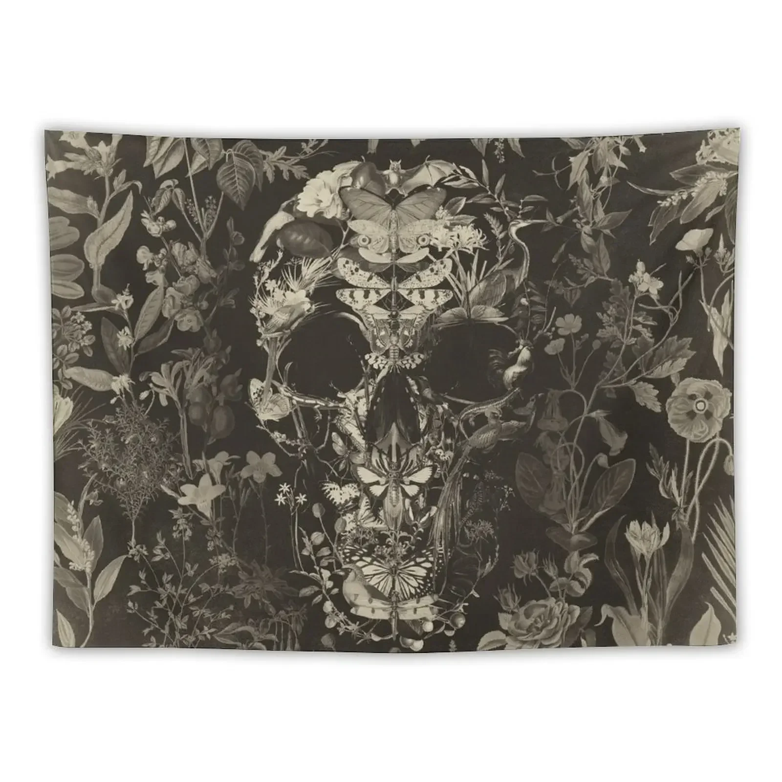 Papillon Skull Old Plate Tapestry Bedroom Decoration Wall Decor Hanging Tapestry