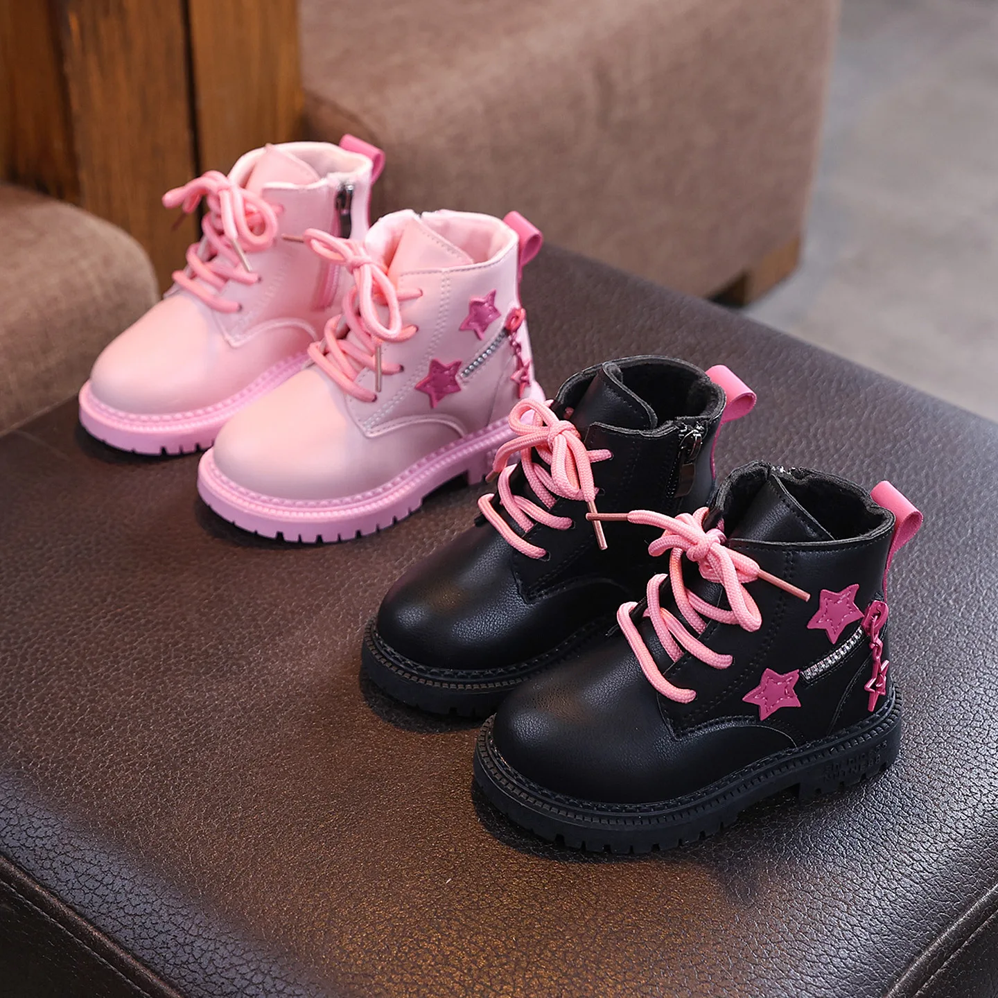 Girls Princess Boots Round Toes Kids Short Boots Versatile Suede Warm 2025 Winter New Children Ankle Boots Pu Leather Soft Sole