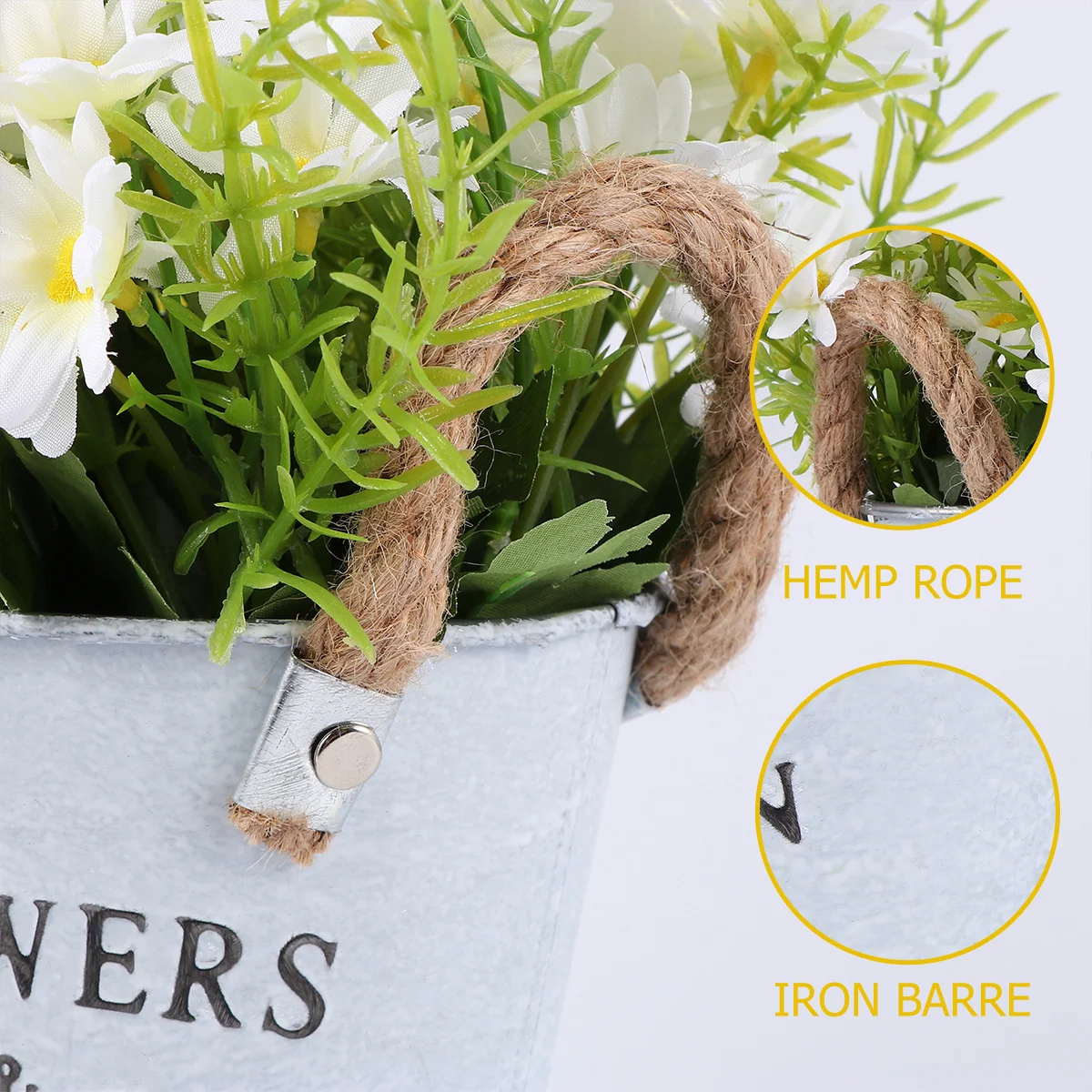 

1Pcs Realistic Daisy Bonsai Ornament Simulation Flower Pot Premium Artificial Plant Decor Lightweight Portable Home Window Sill