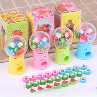 School Supplies Creative Gashapon Machine Fruit Cartoon Eraser Set Student Eraser Gifts Wholesale Rewards Kawaii Stationery