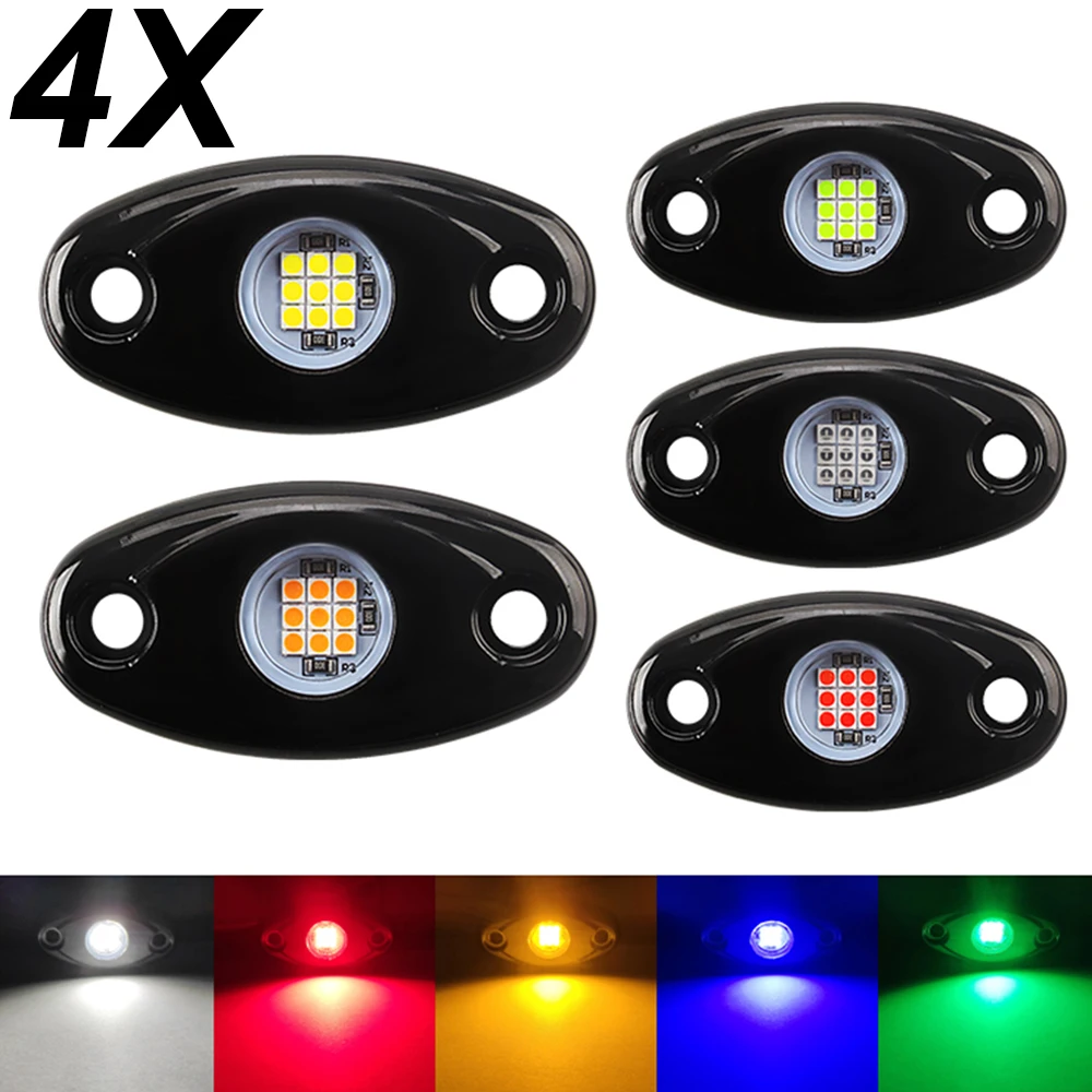 

4pcs Waterproof Led Rock Lights For Jeep ATV UTV Offroad Car Truck Boat Underbody Glow Trail Rig Lamp Underglow Led Neon Light