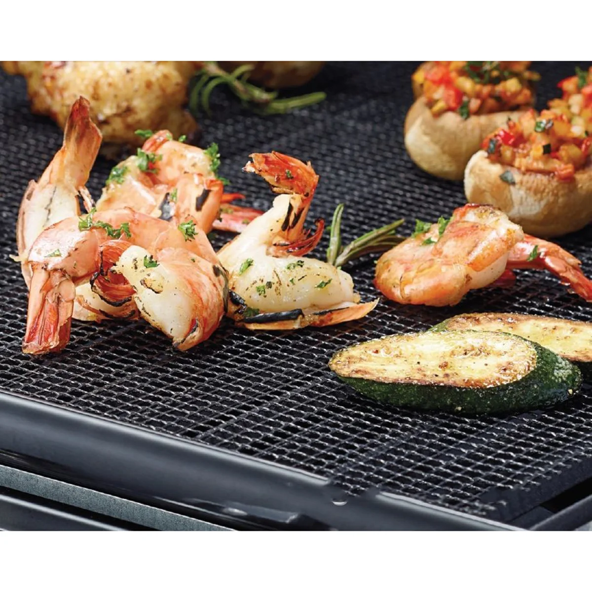 2 Buah Alas Jaring Panggangan Barbekyu 36X42Cm Anti Lengket Dapat Digunakan Kembali Tahan Panas Alas Panggang Untuk Memanggang, Menggoreng, Alat BBQ