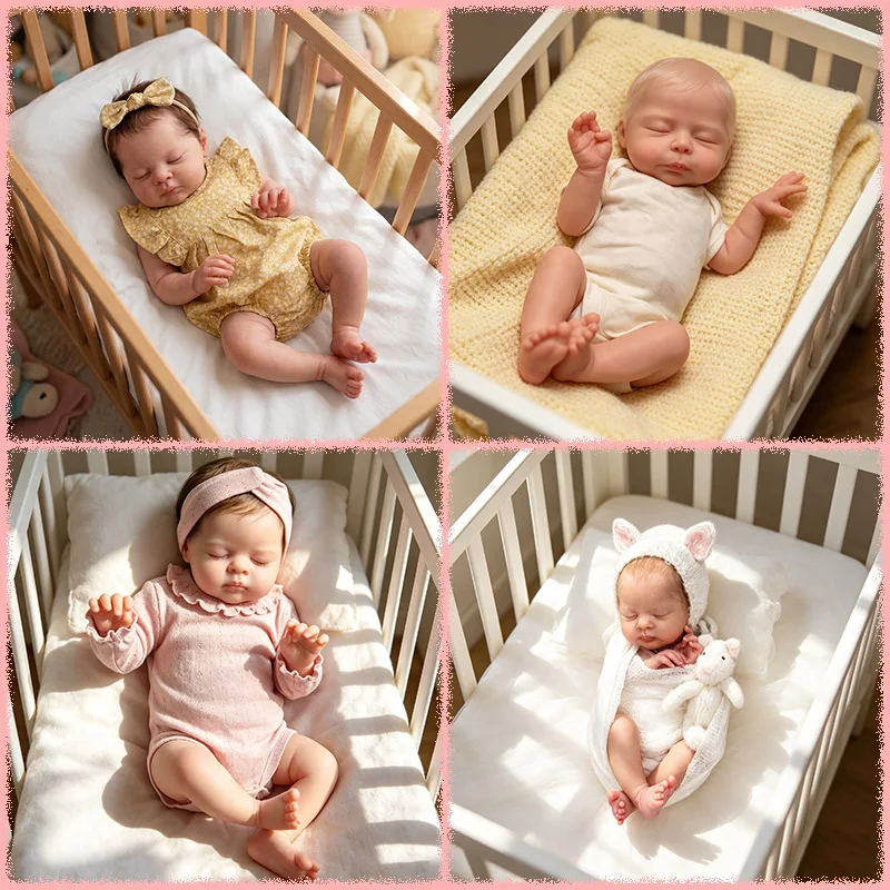 

18inch Christopher/Esenia Sleeping Reborn Doll Soft Touch Cuddly Body 3D Skin Multiple Layers Painting Hand-Rooted Hair Doll