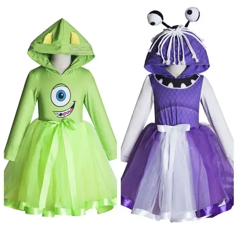 Green Monsters University Sulley Costume Mike monster costume Halloween Monsters Inc. Toddler Boo Costume tutu dress