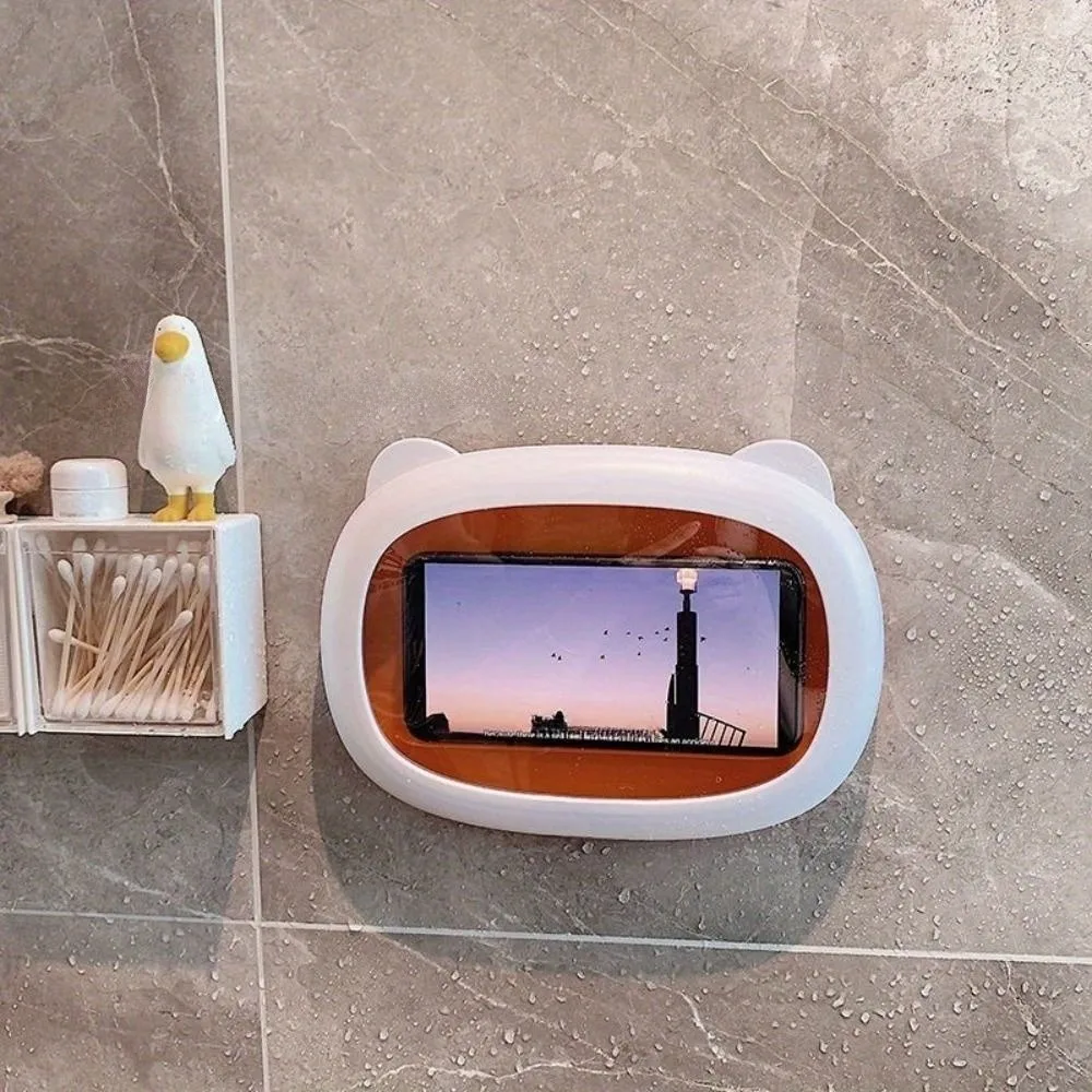 

Sticky Wall Mount Bathroom Phone Holder Adjustable Stand Rotated Waterproof Phone Case Anti-Fog Feature Easy Installation