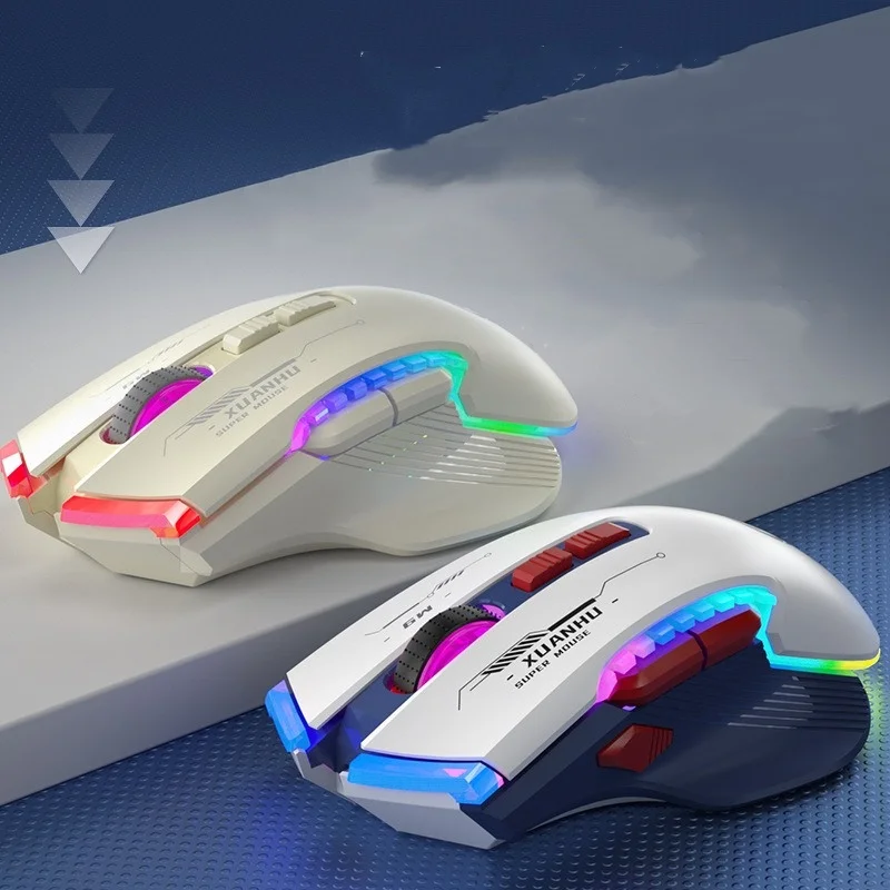 1Pcs Mecha Edition Wireless 2.4G Silent Rechargeable Mouse LED Light Mouse for Computer PC Laptop Office Gaming Mouse Gamer