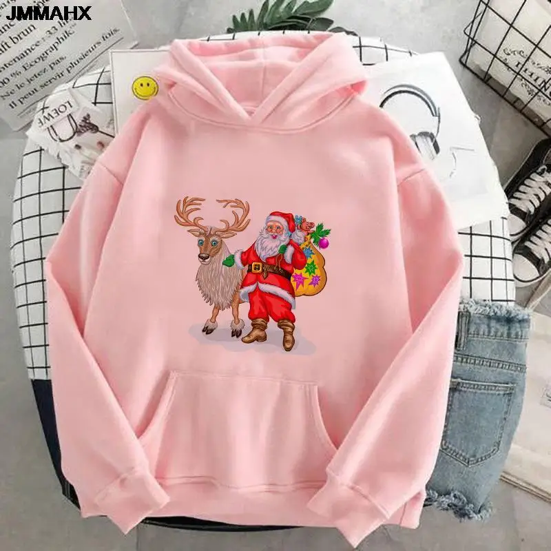 

Harajuku Gothic Women Hoodie Merry Christmas Print Woman Sweatshirt Fall Winter Casual Female Clothing Long Sleeve Tops Pullover