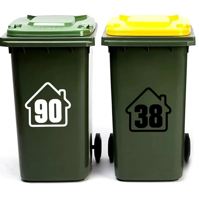 1pc Weatherproof Self Adhesive Number Stickers - DIY Free Combination Wheelie Bin Trash Can Dustbin Garage Decals