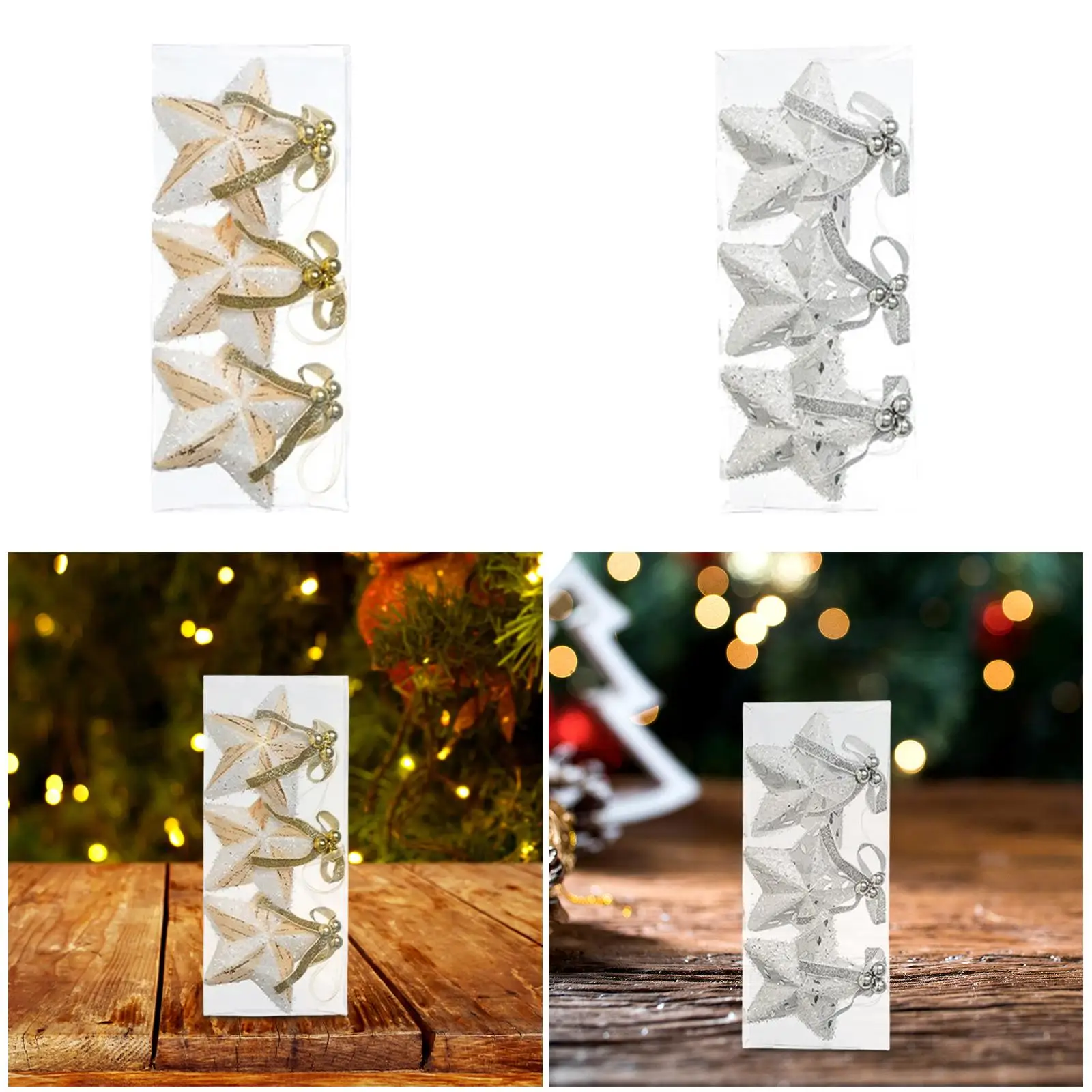 

3x Christmas Tree Hanging Ornaments Crafts Lightweight Xmas Tree Decor