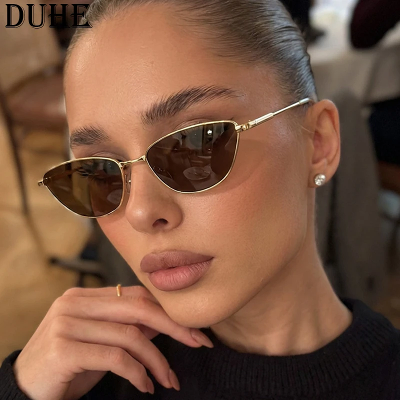 

Ретро-солнцезащитные очки с маленькой металлической оправой для женщин, в стиле «кошачий глаз», высококачественные, конфетных цветов, модные, стильные, простые в использовании.