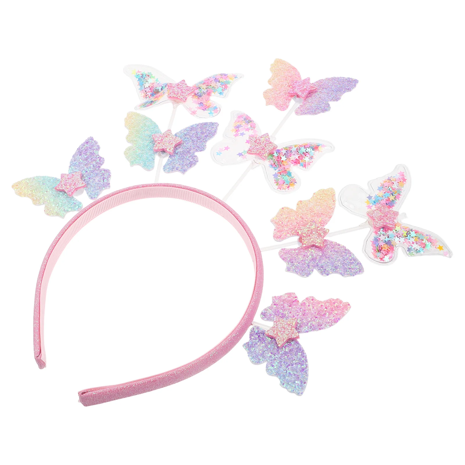 

Gradient Glitter Butterfly Headband Sparkly Hair Hoop Cute Accessory for Festivals Parties Everyday Wear Butterfly Headpiece