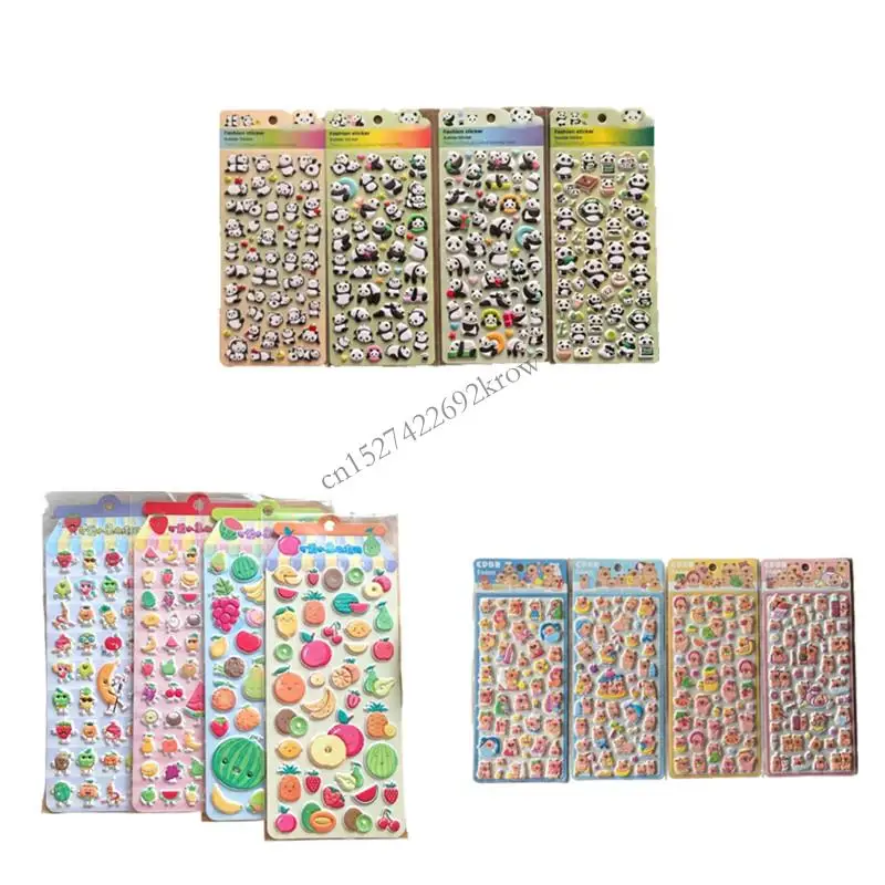 Puffier Sticker Sheets Decorative Sticker Small Sticker for Kids & Adults, Reusing Tiny Sticker for Scrapbooking R9CB