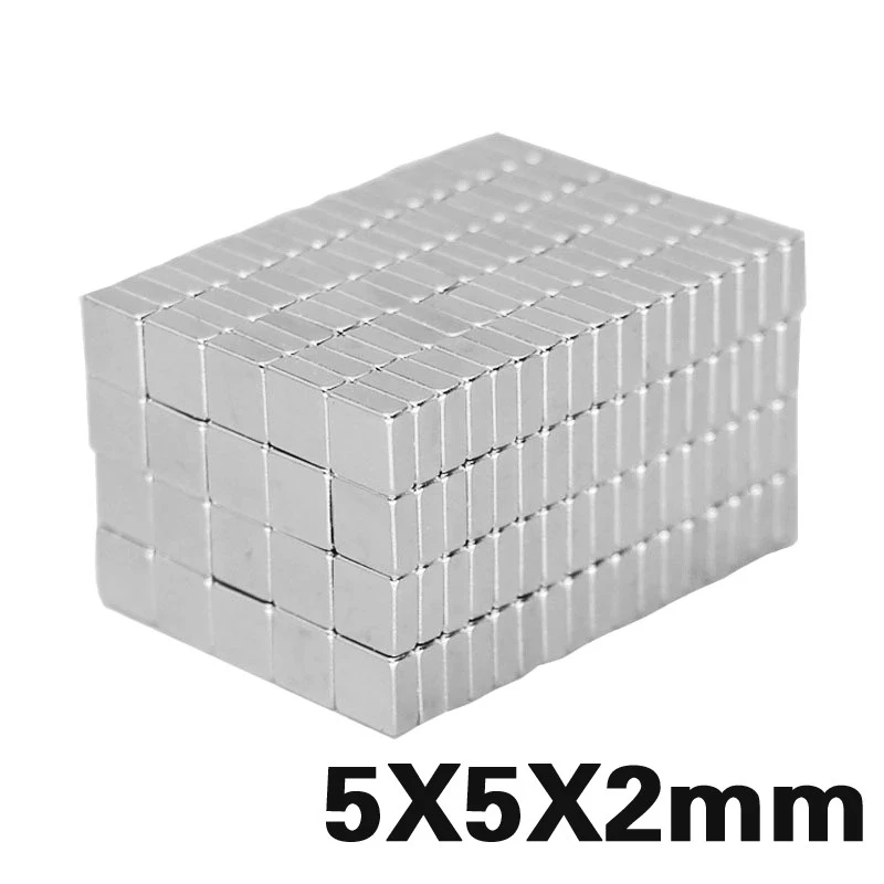 50 sztuk 5x5x2mm N35 mocny kwadratowy NdFeB magnes ziem rzadkich 5*5*2mm magnesy neodymowe 5mm x 5mm x 2mm