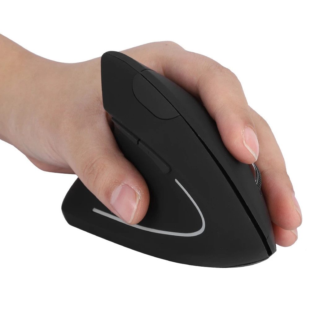 Universal Left Handed 2.4GHz Wireless Vertical Mouse USB Ergonomic Optical Rechargeable Mouse for PC Laptop Computer Plug Play