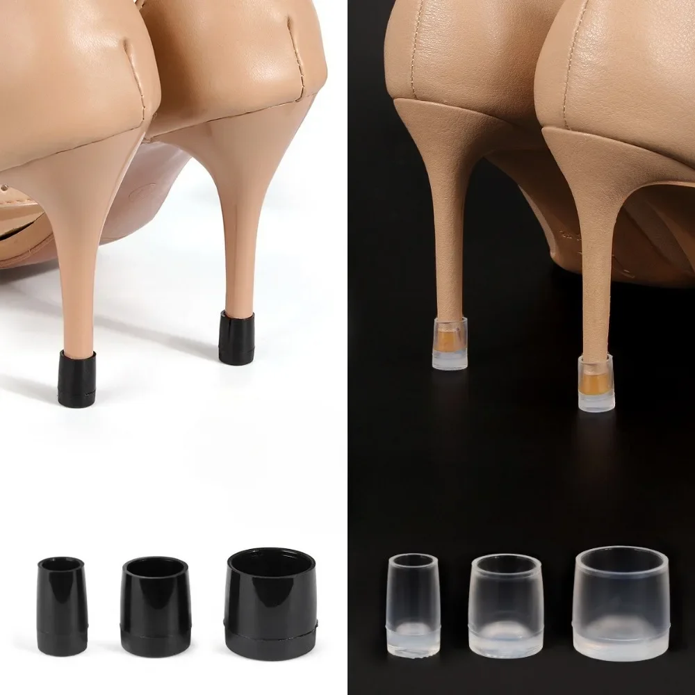 Transparent High Heel Tip Caps, Silent Anti-slip Heel Protectors, Wear-resistant Noise Reducing Covers for Stiletto Heels
