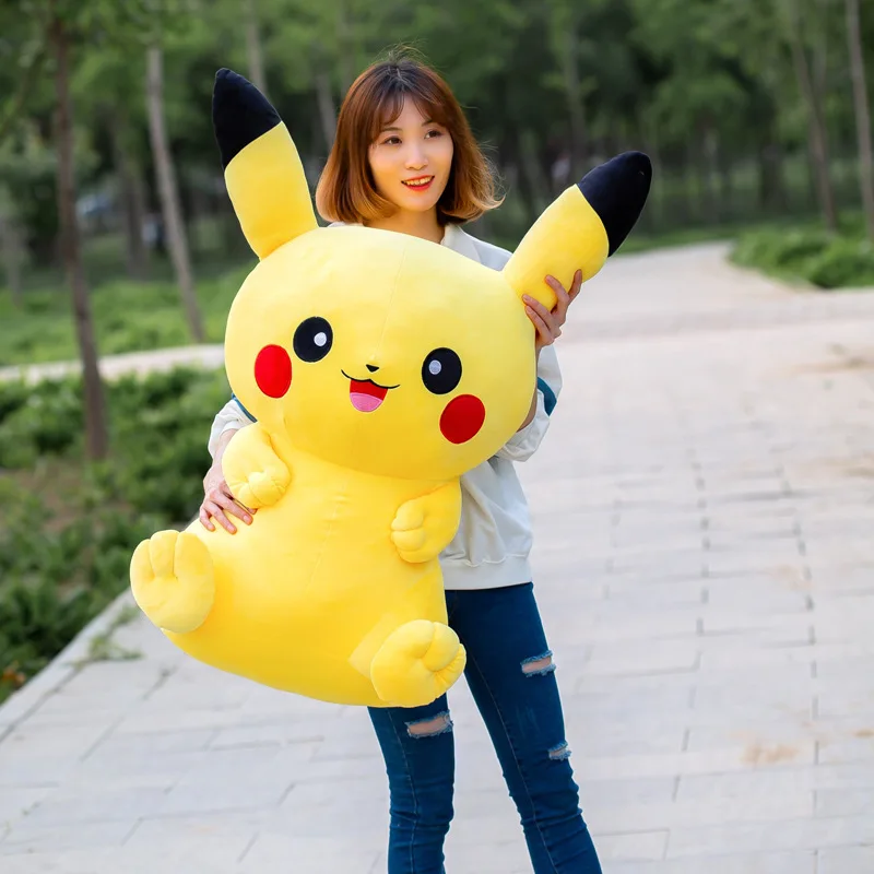 35/45/55/75cm Laugh Pikachu Large Plushies Hot Sale Pokémon Anime Plush Doll Kawaii Soft Pillow Pocket Monster Stuffed Gift Toy