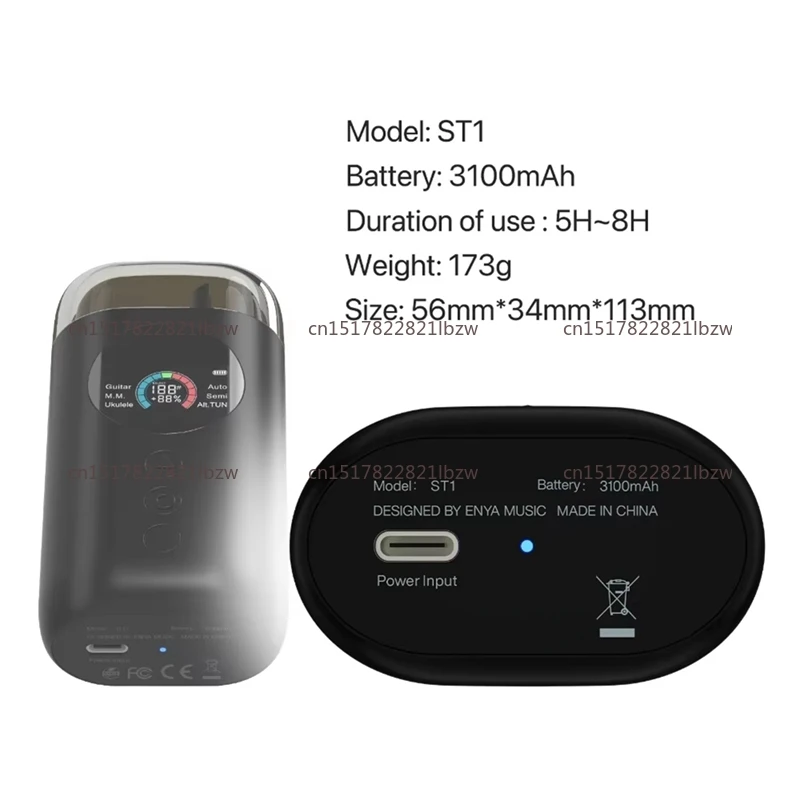Smart Automatic Guitar Tuner, Full-Color LCD Screen - Metronome & String Winder - For Electric Guitars, Acoustic Guitars-Y41A