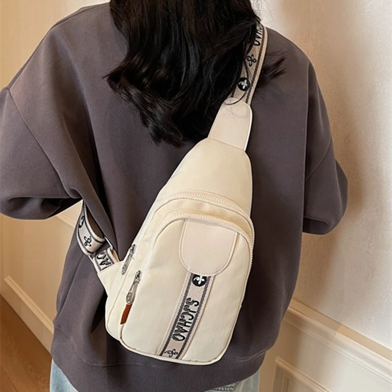 

Fashion Large Capacity Multi-functional Female Canvas Shoulder Bag Casual Chest Bag College Students Go To Class Bag Tote Bag