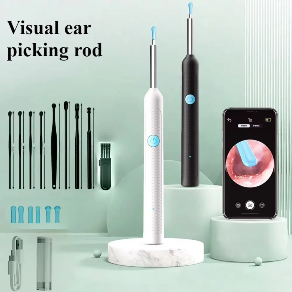 HD Camera Visual Ear Sticks USB Charging Luminous Wax Removal Tool Wireless WiFi Silicone Otoscope Endoscope Earwax Removal