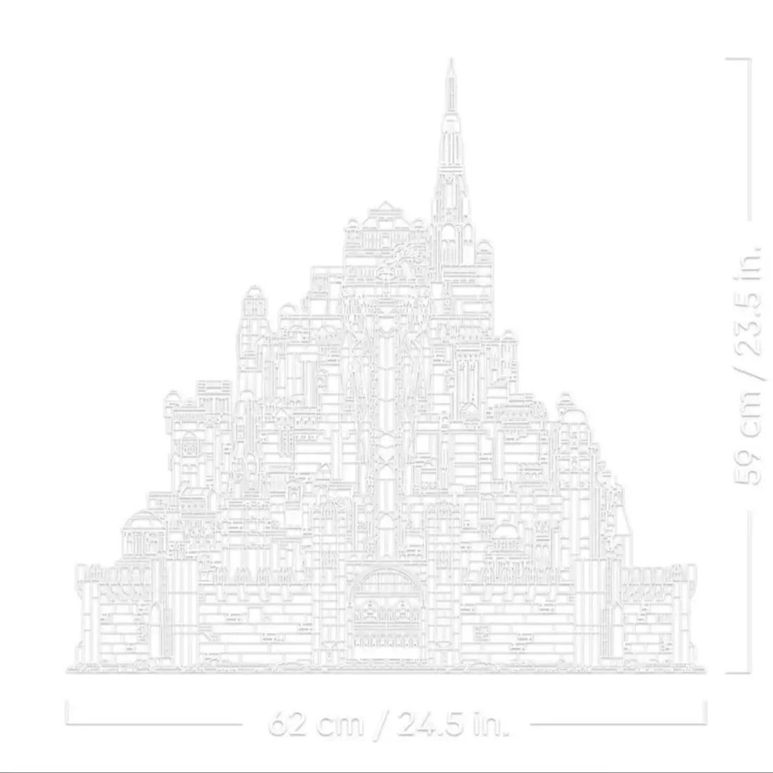 Mehrstöckige Weiße Bergfestung Baustein-Set Architektur Modulares Montagemodell Kreative Spielzeuge Geschenke für Erwachsene 8278 Teile