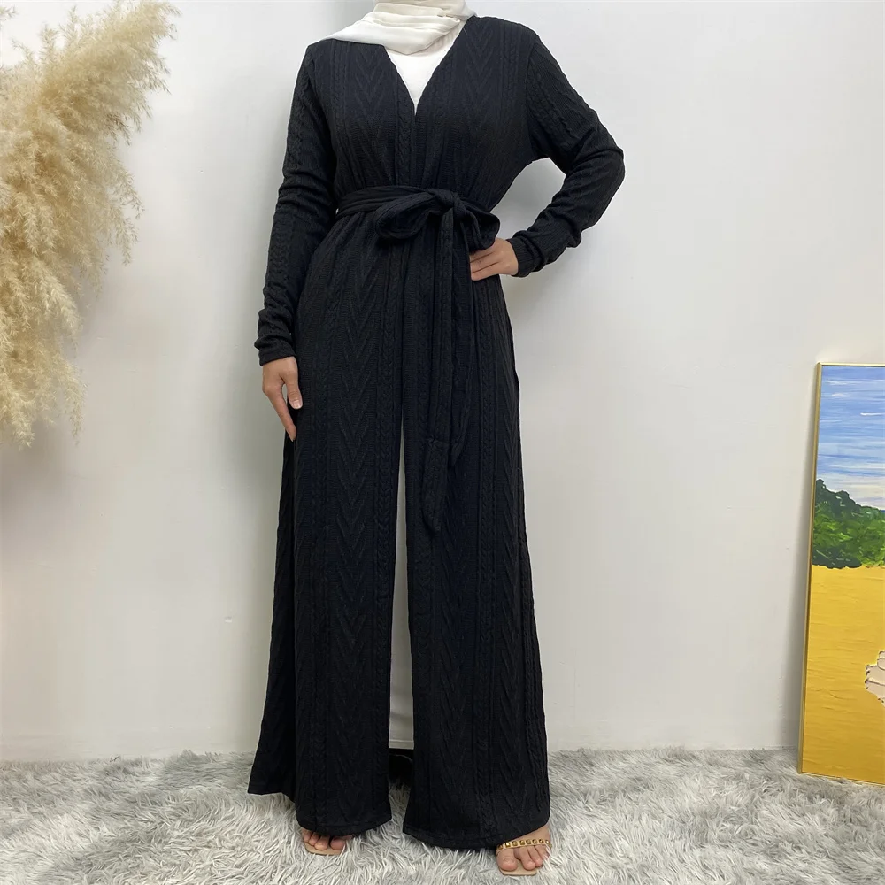 Modest Abaya Ramadan Autumn Winter Sweater Coat Muslim For Women Kimono Kaftan Turkey Islamic Clothing Caftan Marocain Robe