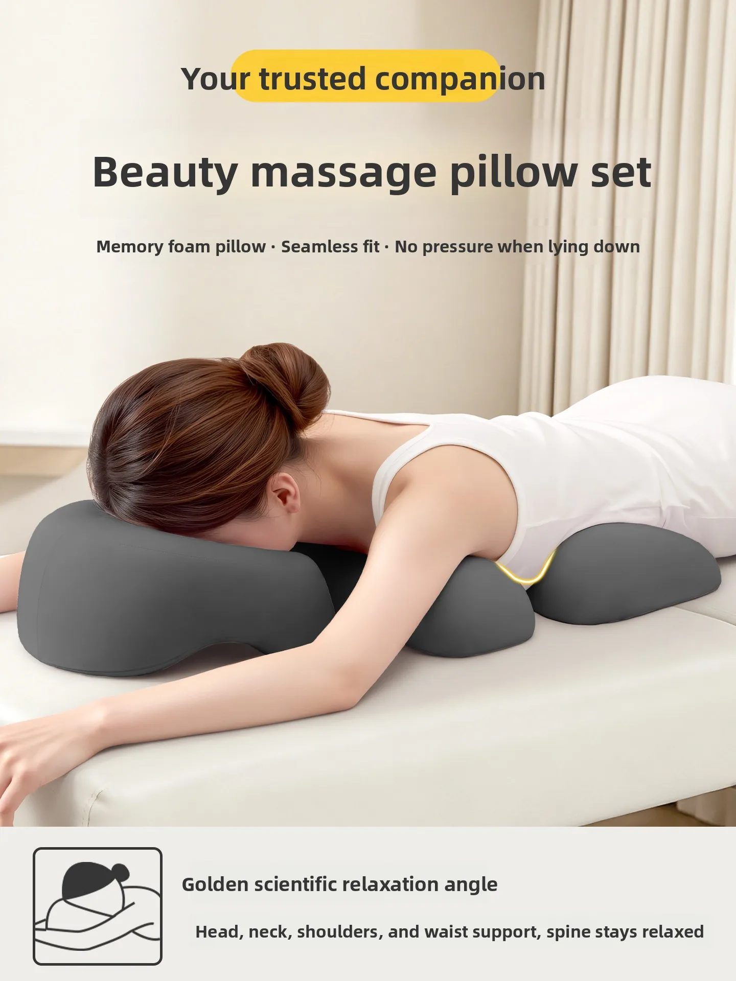 Professional Beauty Salon Massage Bed Pillow Memory Foam Supportive Single Person Adult Bedside Slumber Cushion