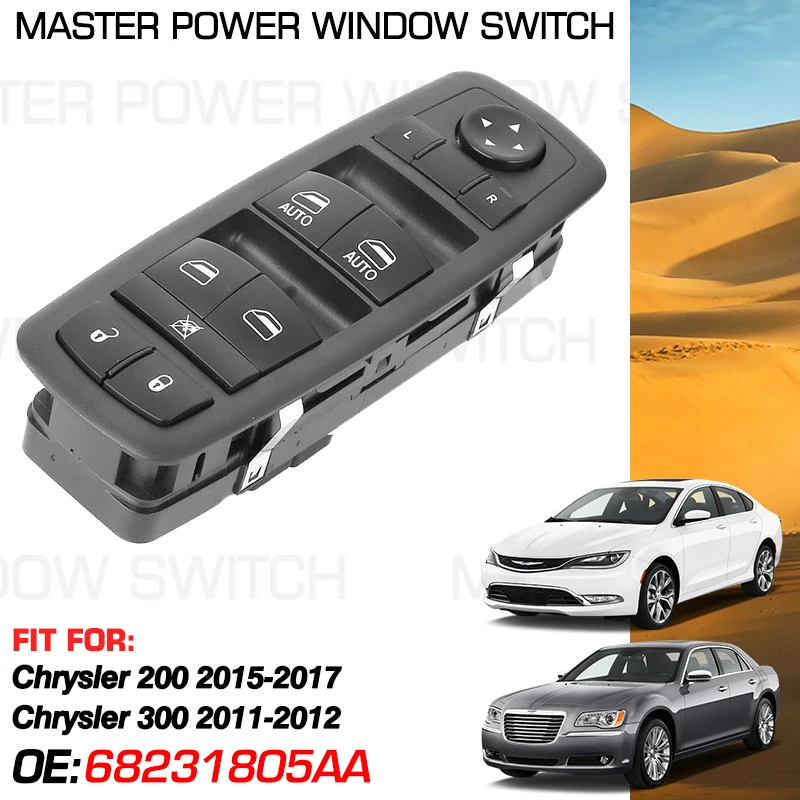 

Electric Power Car Window Control Switch Button 68231805AA 11 Pins For Chrysler 200 300 2011 2012 2015 2016 2017 68139805AA