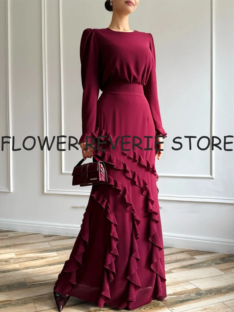 Customized Retro Simple High quality Jersey Pleat Ruched Ball Scoop Neck Long Dresses Evening Dresses Matching Fashion Classic