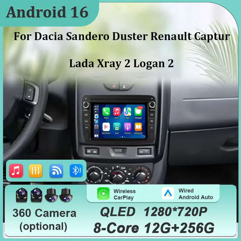 For Dacia Sandero Duster Renault Captur Lada Xray 2 Logan 2 GPS Navi Player 7