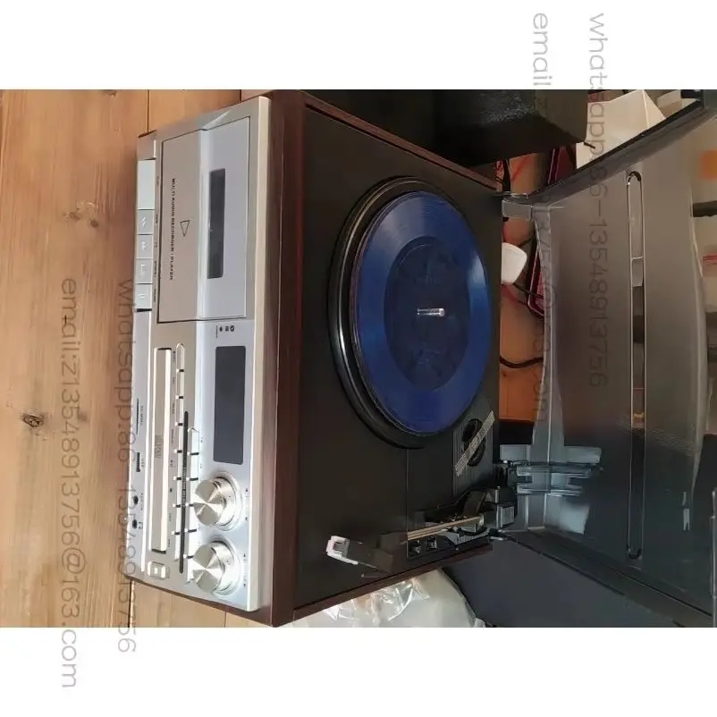 Retro vinyl record player, multi-functional CD tape, Bluetooth integrated American-Taiwanese light luxury small electric audio