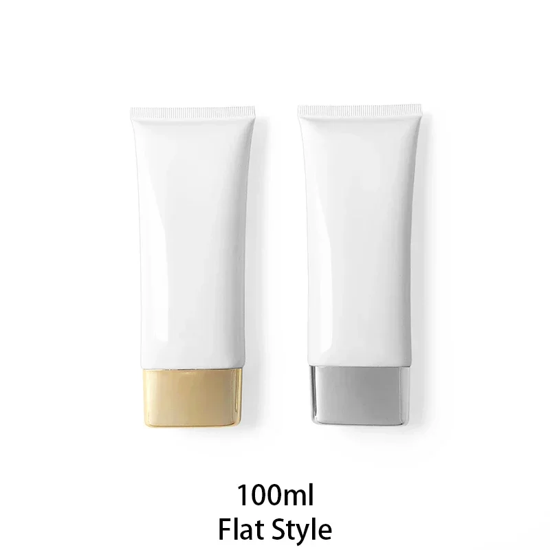 

100g Empty Cosmetic Soft Tube 100ml White Plastic Squeeze Container Aloe Cream Hand Lotion Travel Refillable Bottle