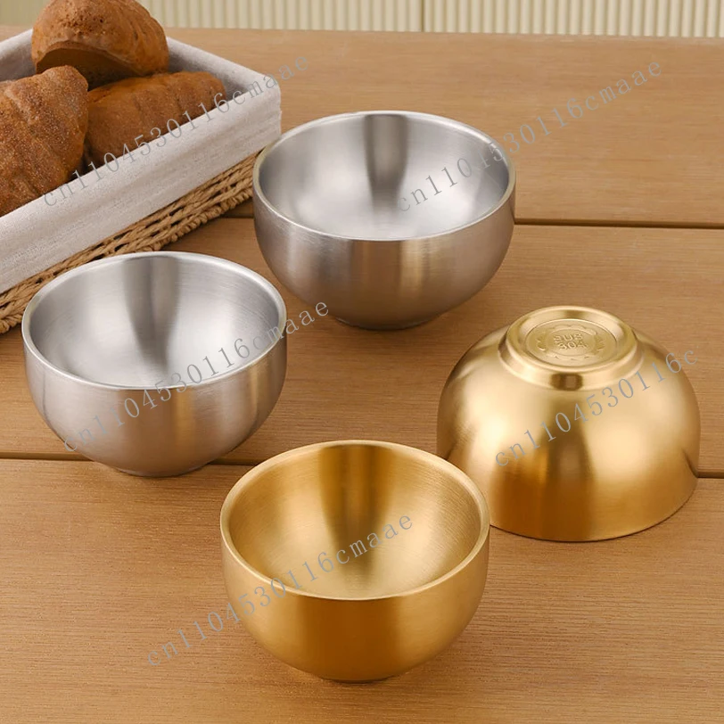 Suitable for stainless steel custom sustainable double-layer thickened bowl anti-scalding