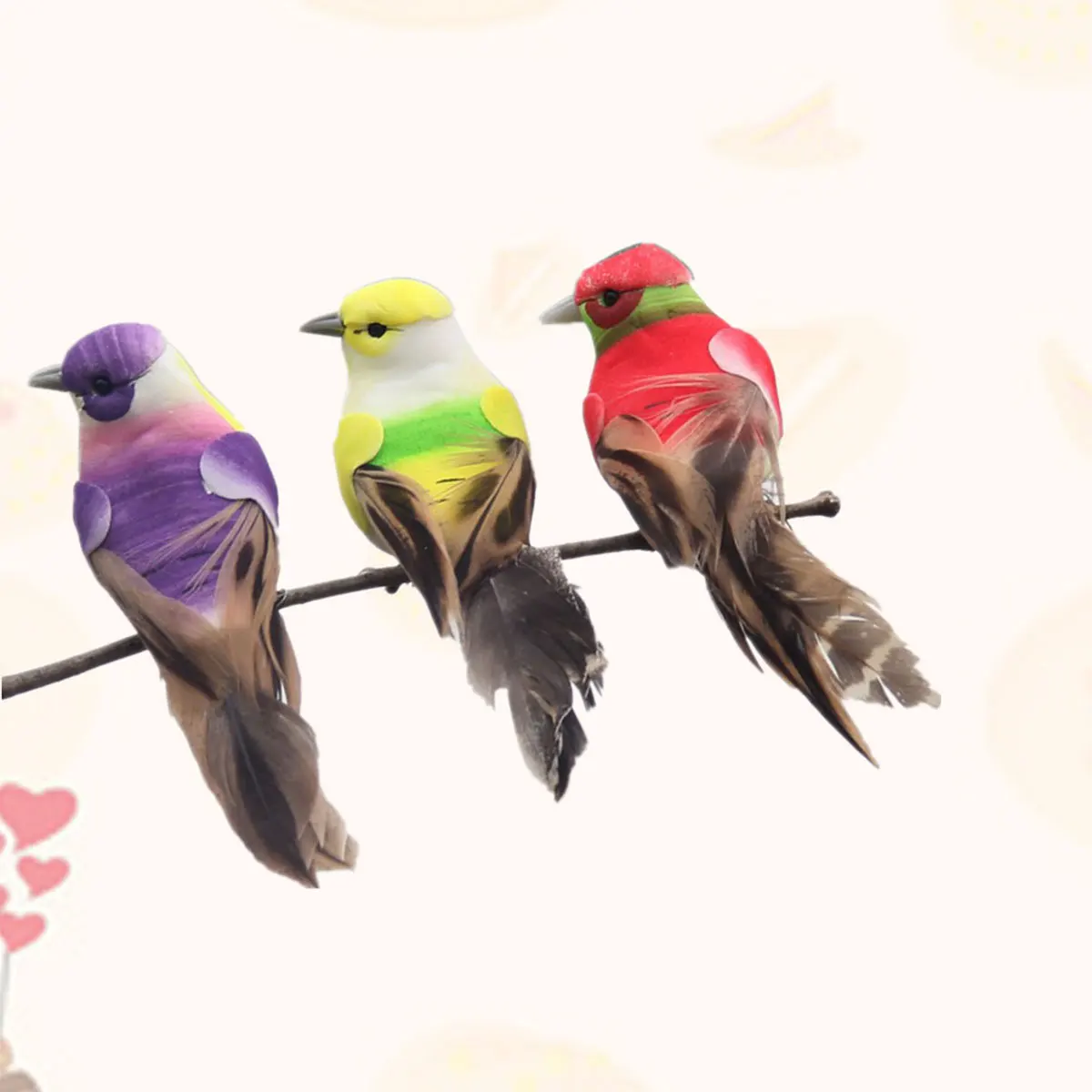 

3pcs Green Plant Decorative Birds Lifelike Artificial Feathered Bird Ornament For Christmas Tree Garden Home Office Desk