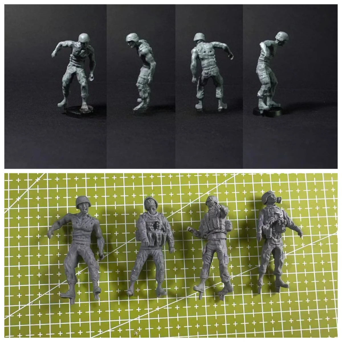 Kit de modelo de brinquedo de soldado de resina fundida 1/35 para 4 pessoas sem pintura