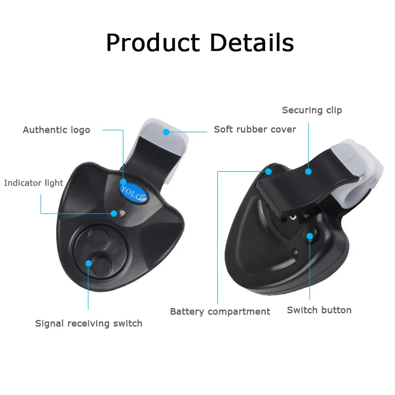 Cbmmaker-Alarme de morsure de poisson, sonnerie électronique, sirène forte, indicateur de jour et de nuit, sans batterie, nouveauté