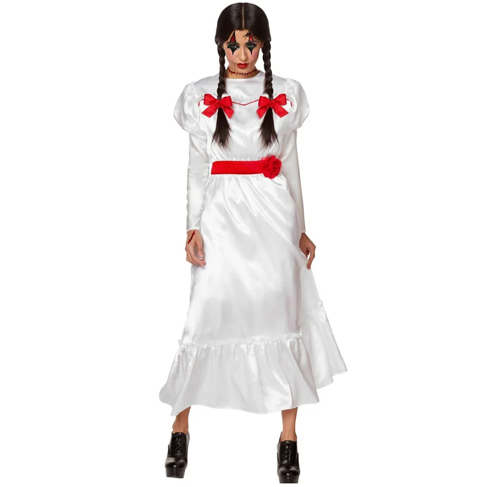 Halloween Cosplay Costume Weird Doll Women's Horror Movie Annabelle Ghost Baby Birth Ghost Bride Clothes