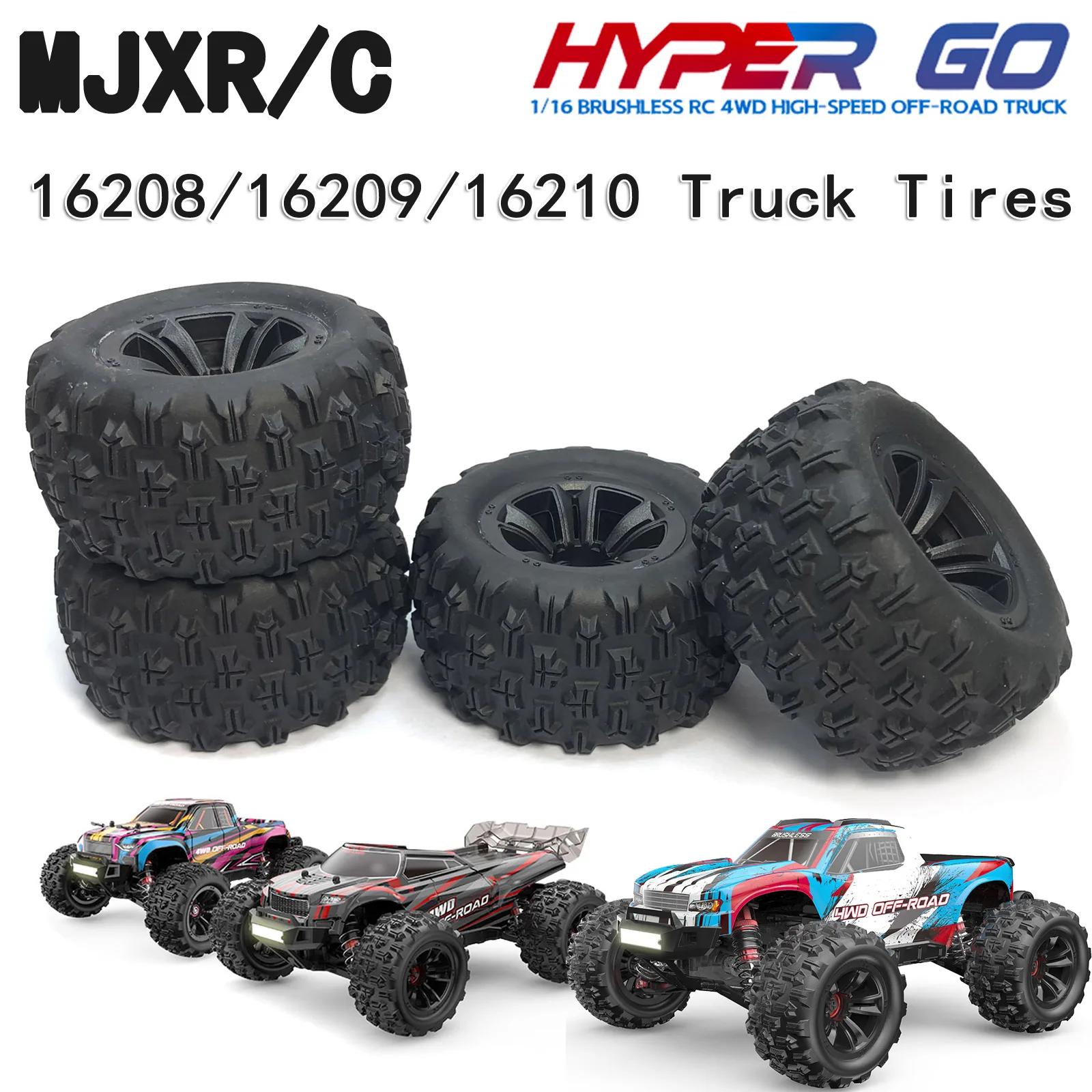 MJX 16300C 16300B Tires for 16207 16208 16209 16210 1/16 Brushless RC Car Remote Control 4WD 65KMH High-Speed Off-Road Trucks