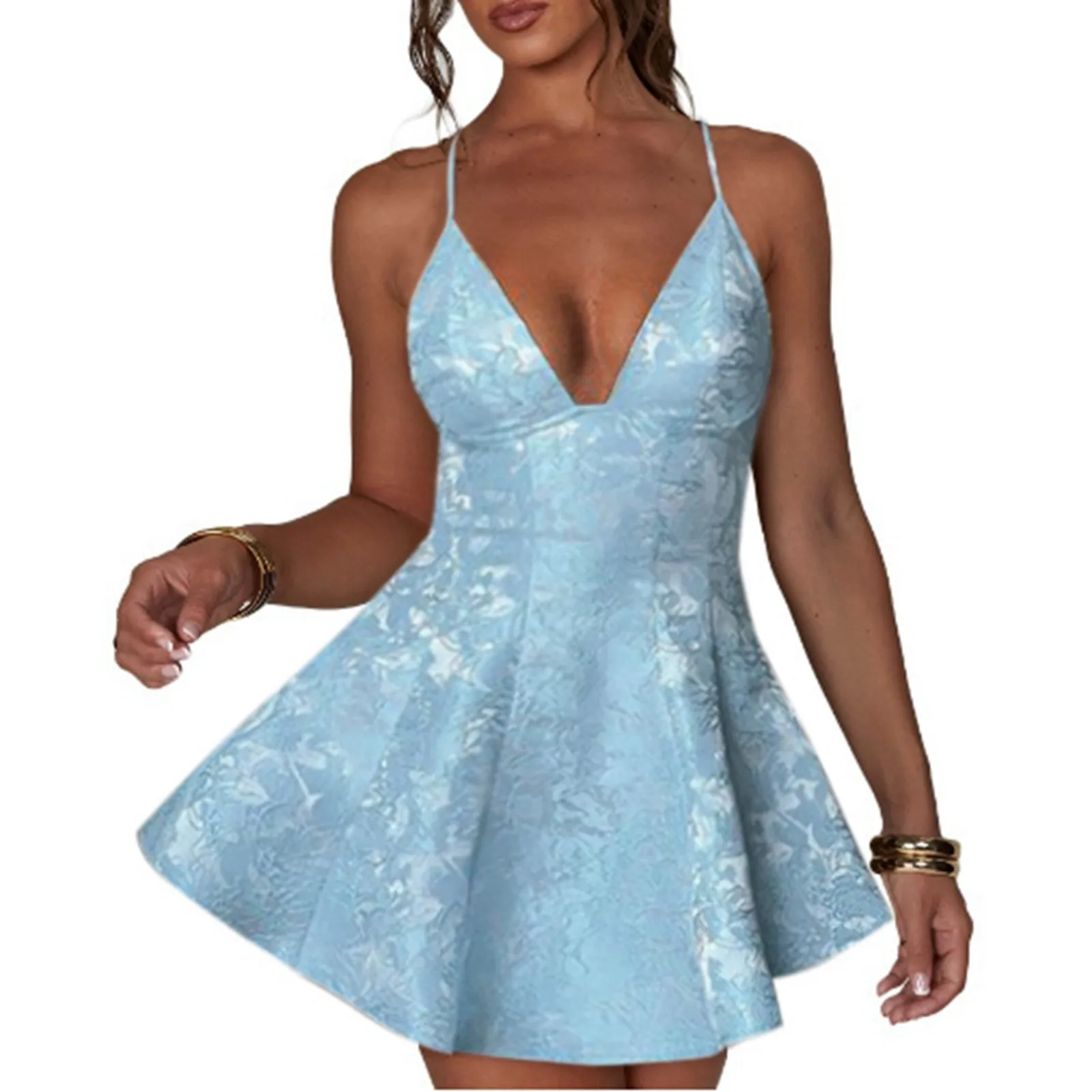 Vestido de fiesta de noche para mujer, blanco, cuello redondo, espalda descubierta, tirantes finos, sin mangas, elegante, Sexy, ceñido al cuerpo, Mini vestido de verano 2024