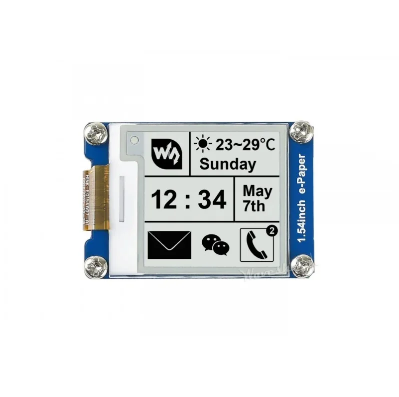 Waveshare 1.54inch E-Ink display black/white e-paper 200x200 resolution SPI interface, for Raspberry Pi/ESP32/Arduino