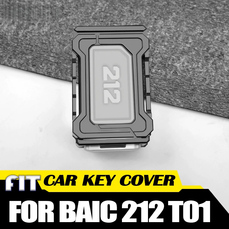 Car Key Protective Cover Fit for BAIC 212 T01 2024 2025 Modified New Aluminum Alloy CNC Remote Control Protective Case