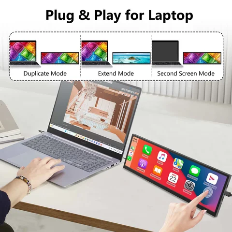 14.5 Inch 2K Touchscreen Stretched Bar Monitor 2560x720 IPS LCD, USB‑C Input, Touch Secondary Display for PC Case CPU GPU Monit
