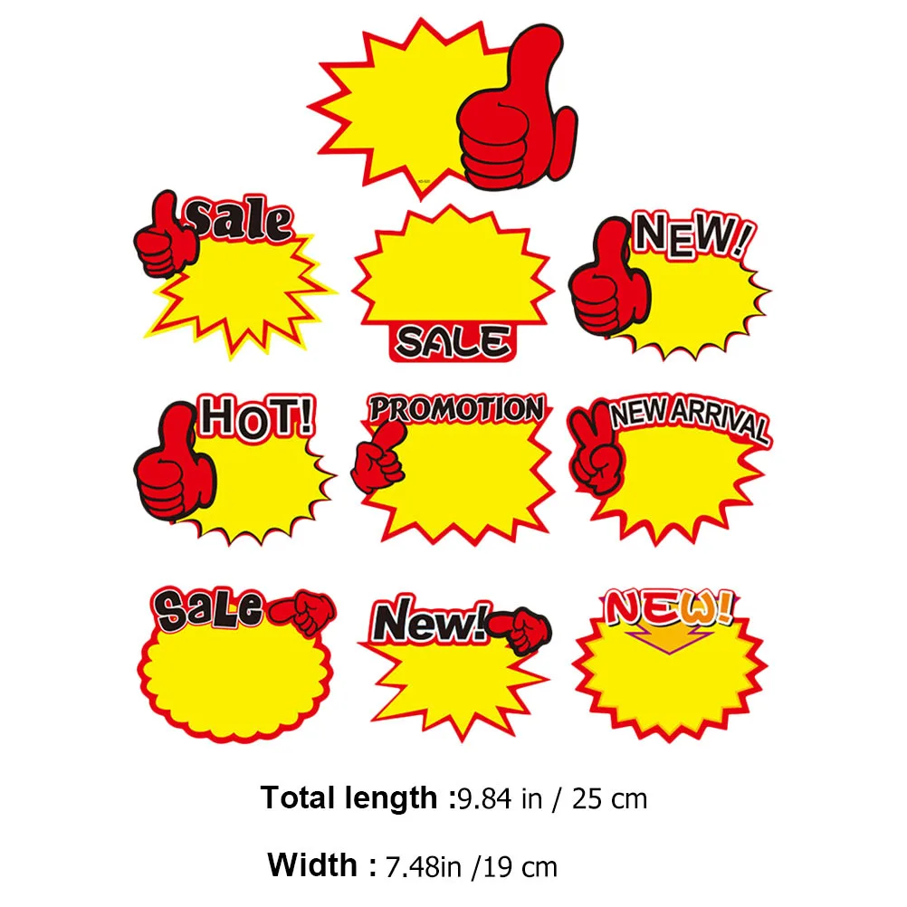 100 قطعة علامات الأسعار الترويجية بيع علامات الإبداعية على شكل ملصقات الإعلان لسوق التجزئة الأسعار الترويجية العلامات