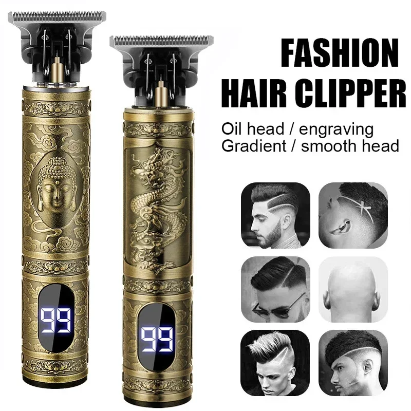 2025 Vintage T9 Hair Clipper /Accessories | USB Fast Charge LCD Shaver | 0mm Bald Cutting Machine Barber for Men Home Haircut image 3